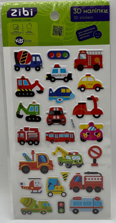 Наліпка 3D "Спец автівочки" 18см, KIDS Line №ZB.63374/Zibi — купити | Канцелярський Сад