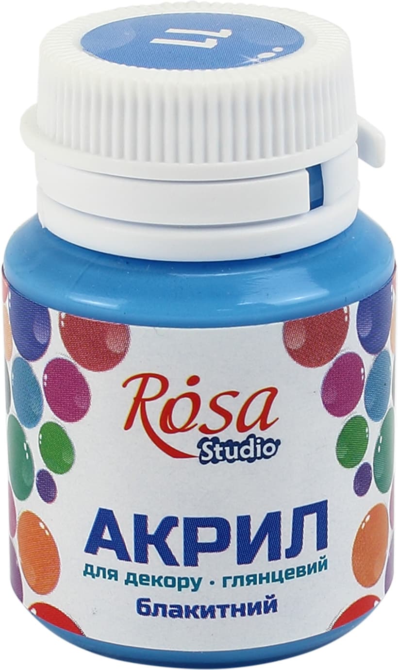 Акрил для декору "Rosa Talent" 20мл №21011/2547/3339 глянцевий блакитний — купити | Канцелярський Сад