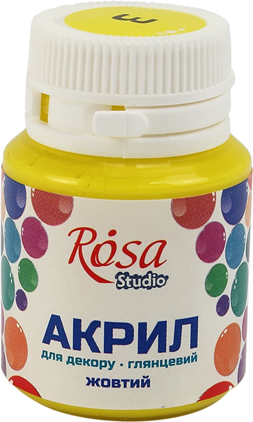 Акрил для декору "Rosa Talent" 20мл №21003/2783 глянцевий жовтий — купити | Канцелярський Сад