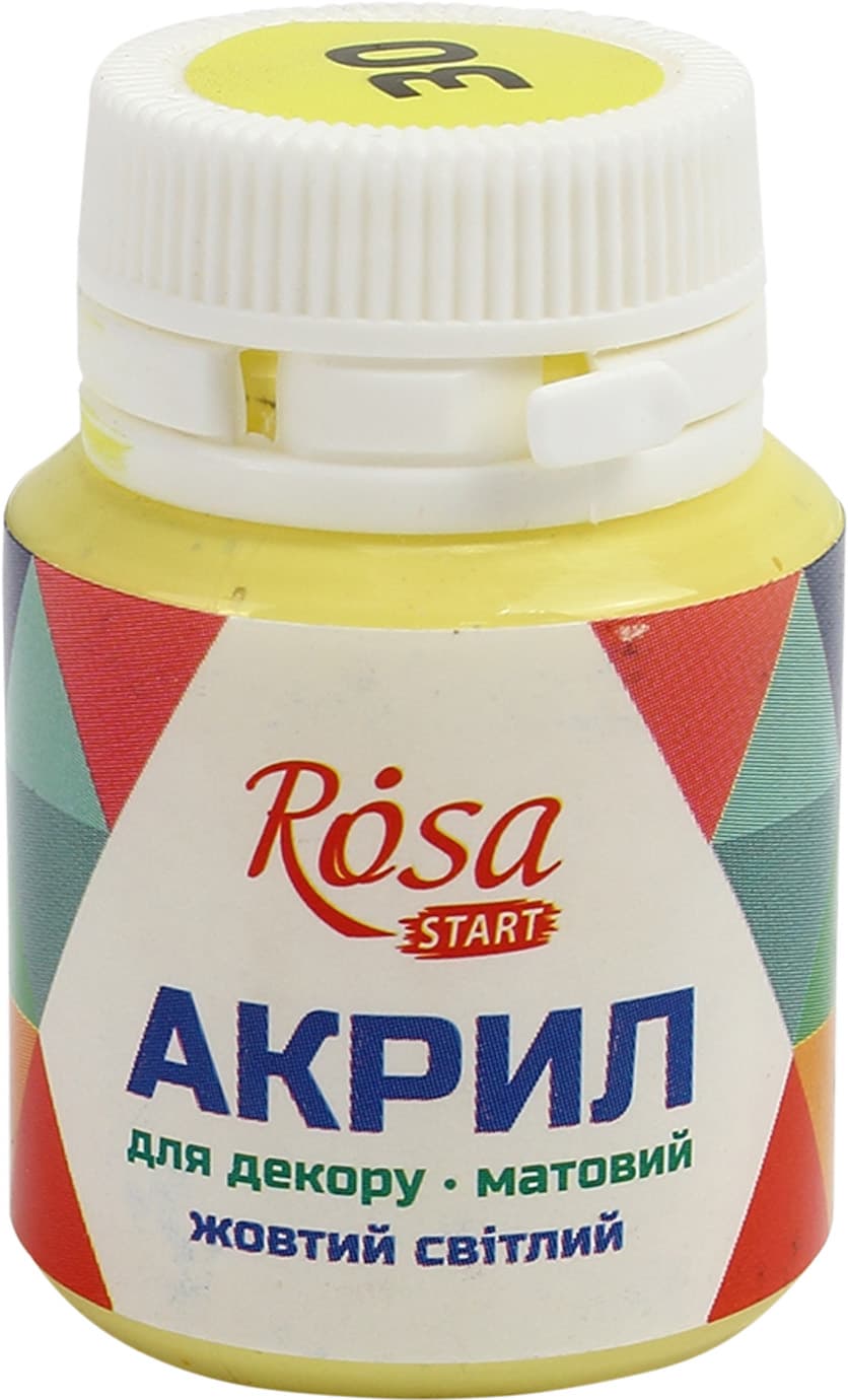 Акрил для декору "Rosa Talent" 20мл №20030/9207 матовий світло жовтий — купити | Канцелярський Сад