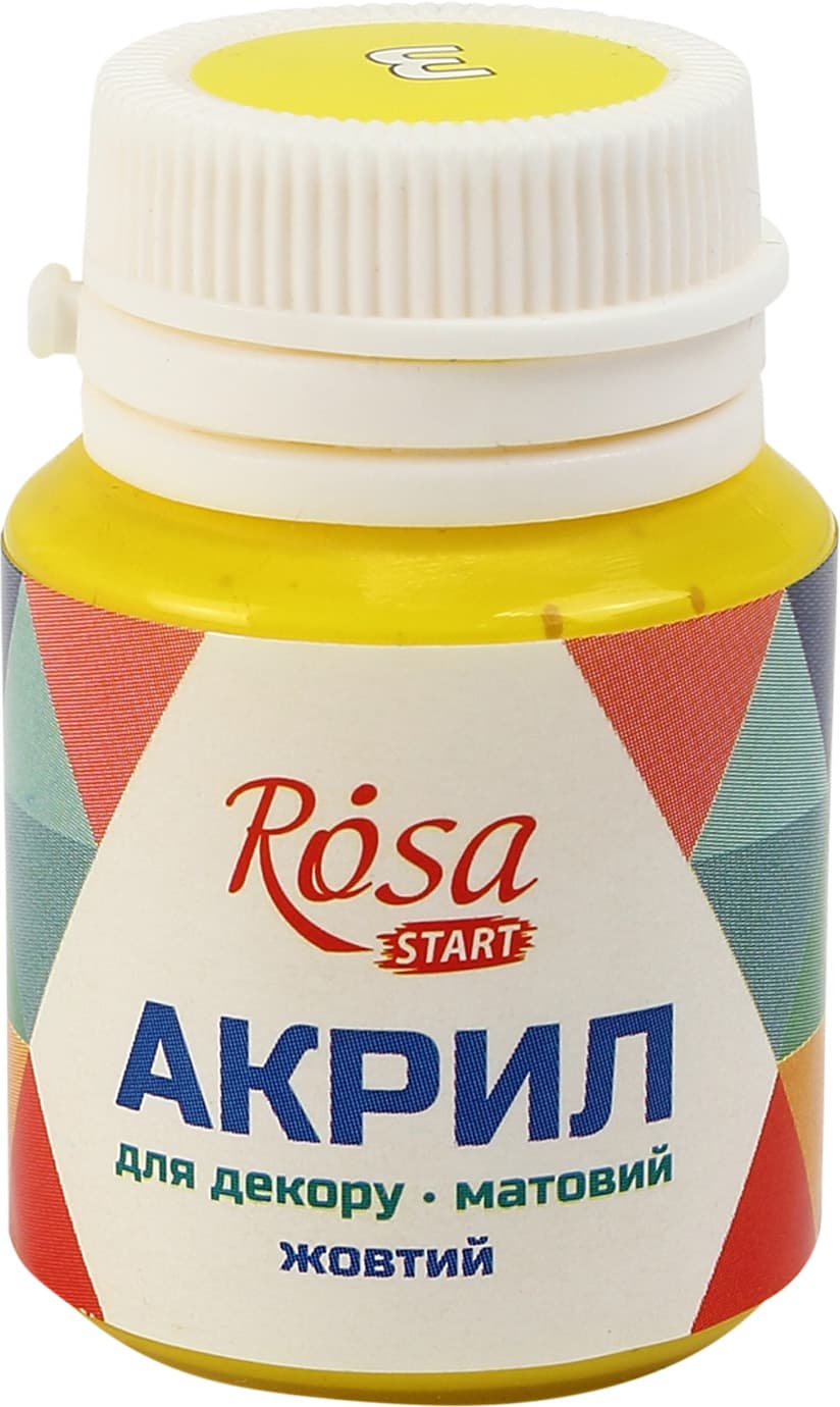 Акрил для декору "Rosa Talent" 20мл №20003/2950 матовий жовтий — фото товару | Канцелярський Сад