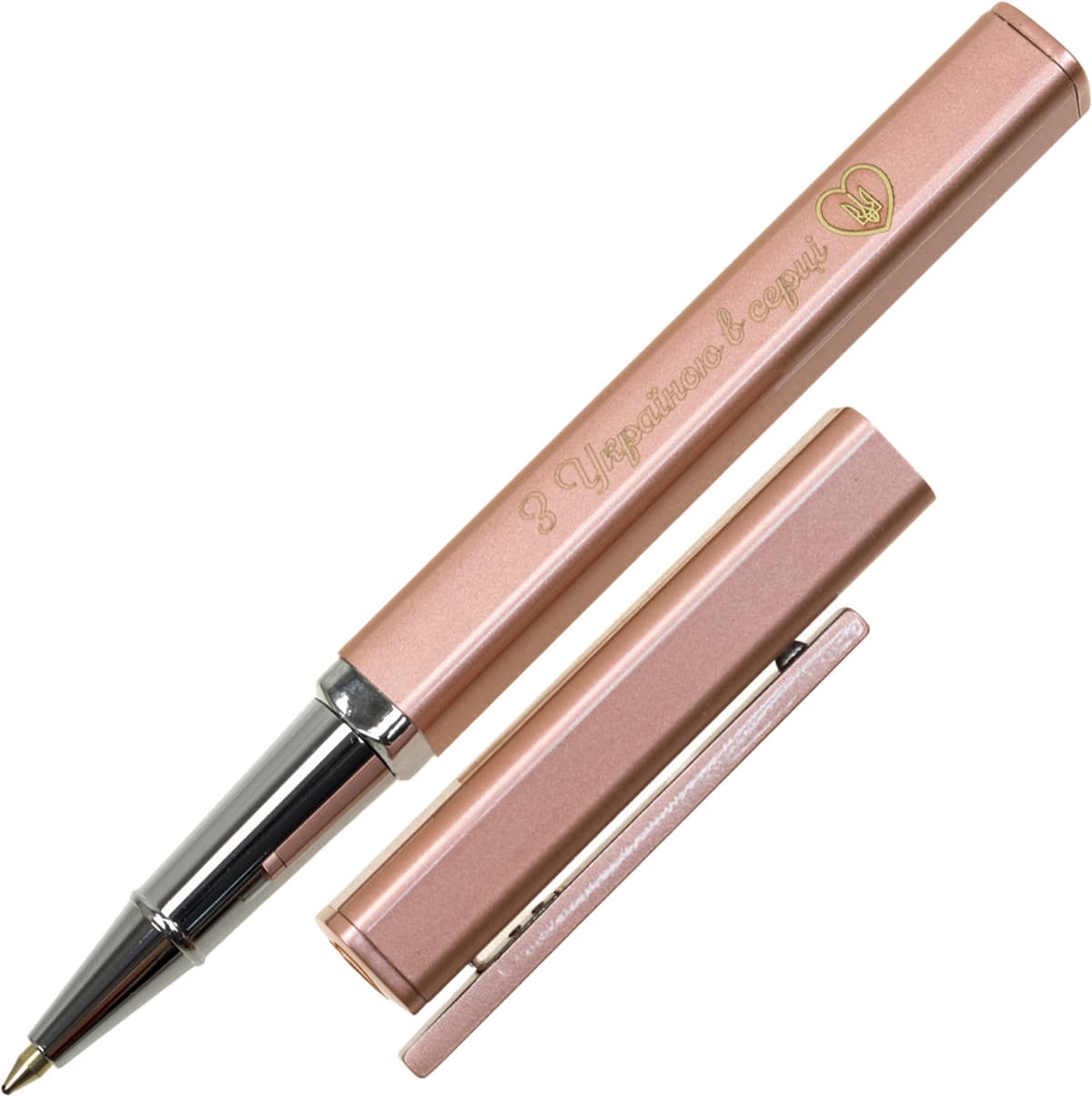 Ручка рол."Optima"№O10296-1P"З Україною в серці/Все будеУкраїна"корпус рожев.зол.квадр. — фото 4