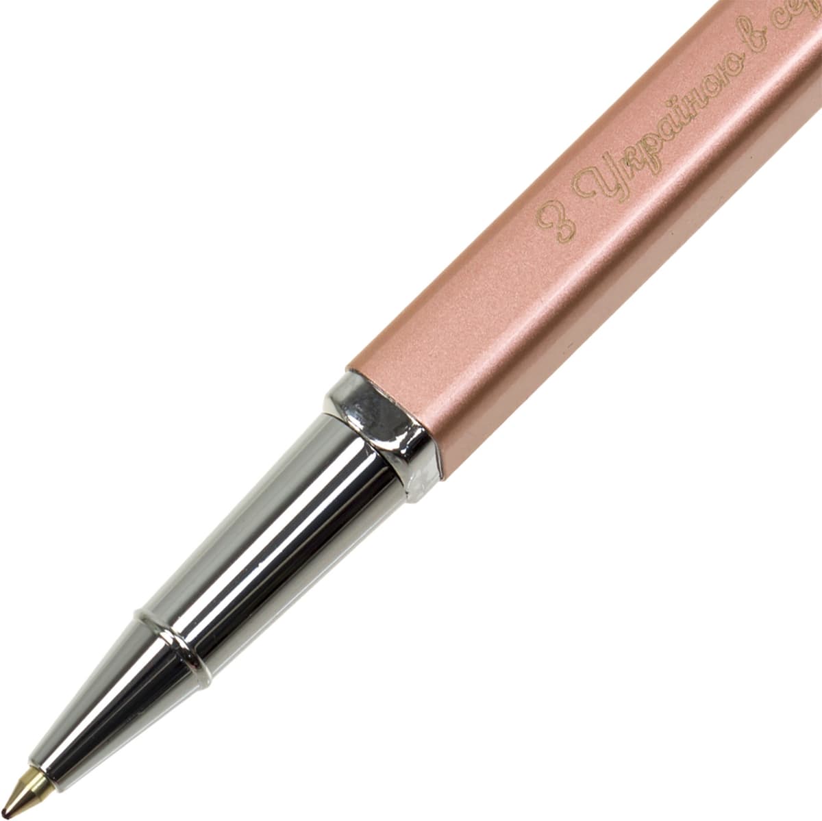 Ручка рол."Optima"№O10296-1P"З Україною в серці/Все будеУкраїна"корпус рожев.зол.квадр. — фото 5