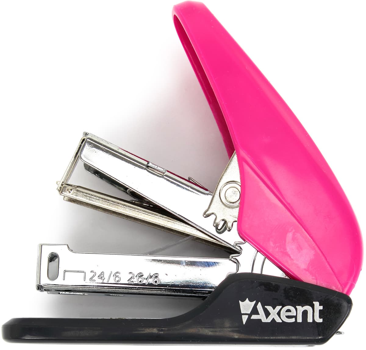 Степлер "Axent" №24/6 20арк №4841-10-A Shell PS пласт. рожевий — фото 3