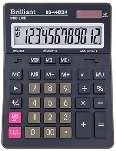 Калькулятор "Brilliant" №BS-444XBK — купити | Канцелярський Сад