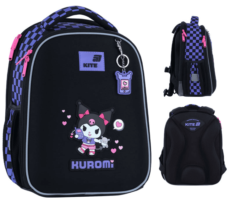 Рюкзак каркасний "Kite" Kuromi 2від.,2карм. №HK26-555S-3 — купити | Канцелярський Сад