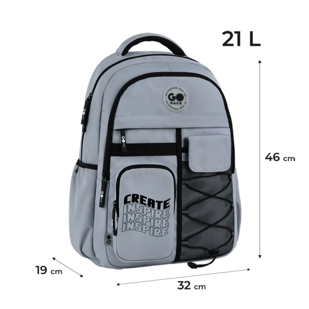 Рюкзак "GoPack" Education 2від. 5карм. сірий №GO26-184L-2 — фото 3