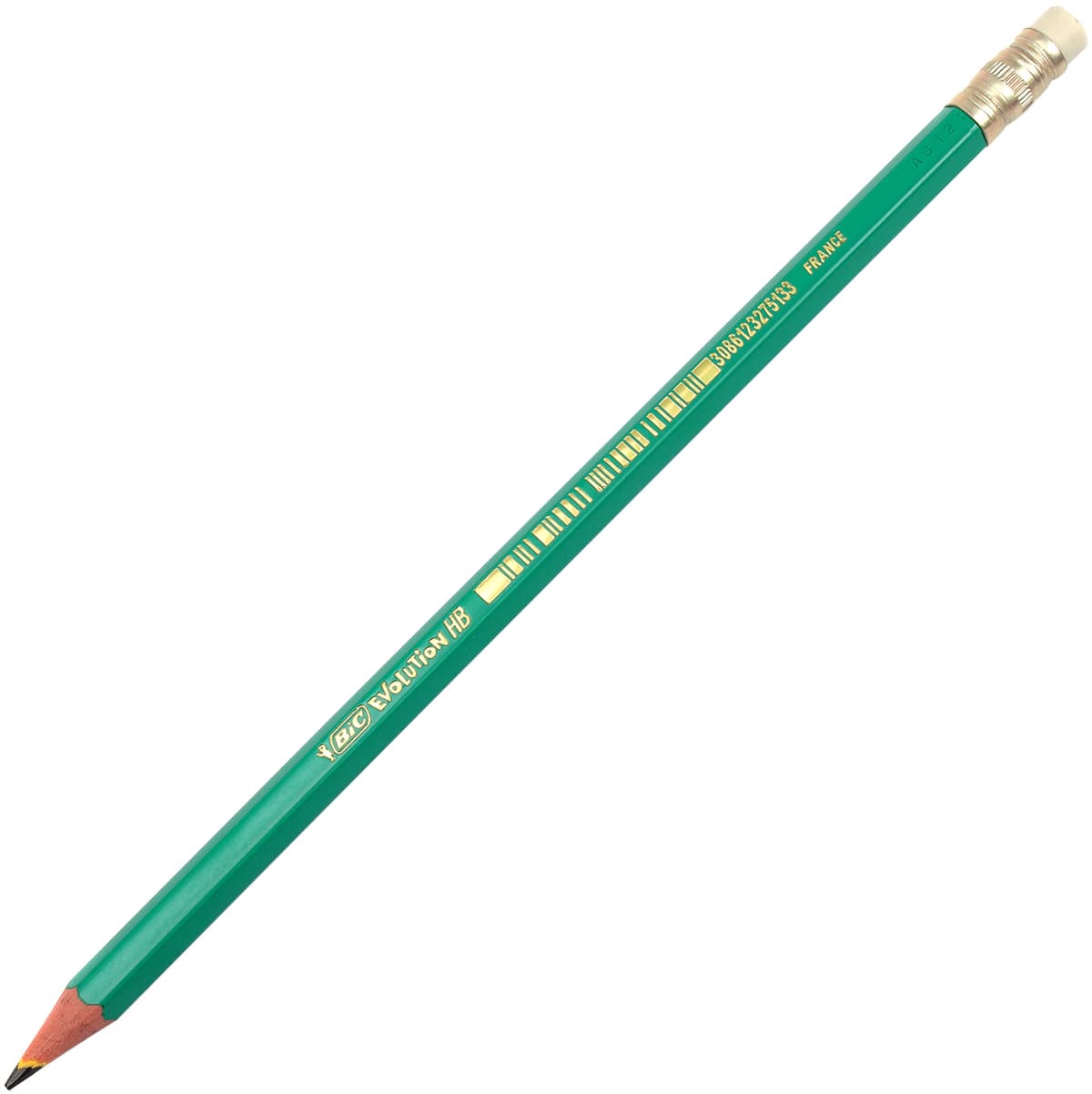Олівець гр. "Bic" №880332/924/012 Еволюшен зелений з гумкою — купити | Канцелярський Сад