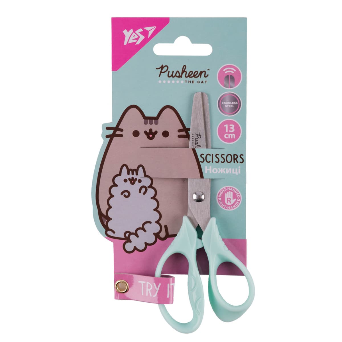 Ножиці дит. "Yes" №480462 Pusheen 13см — купити | Канцелярський Сад