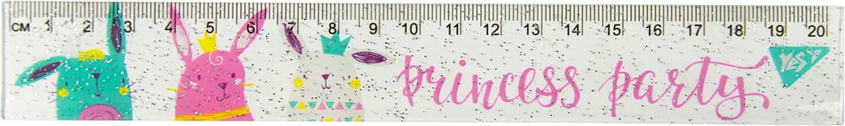 Лінійка пласт. 20см "Yes" Princess party №370509 — купити | Канцелярський Сад