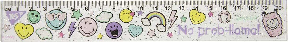Лінійка пласт. 20см "Yes" Smiley World Fashion №370497 — купити | Канцелярський Сад