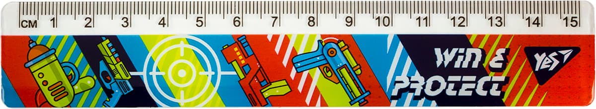 Лінійка пласт. 15см "Yes" Blaster №370598 — купити | Канцелярський Сад