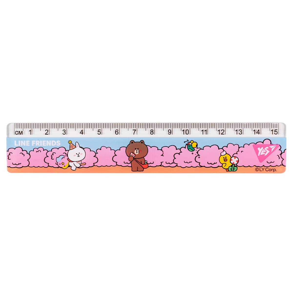 Лінійка пласт. 15см "Yes" Line Friends,рожева №370656 — фото 3