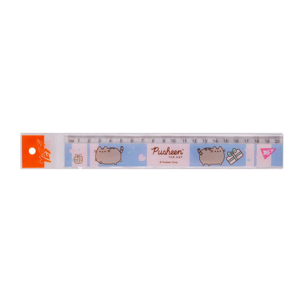 Лінійка пласт. 20см "Yes" Pusheen рожево-блакитна №370683 — купити | Канцелярський Сад