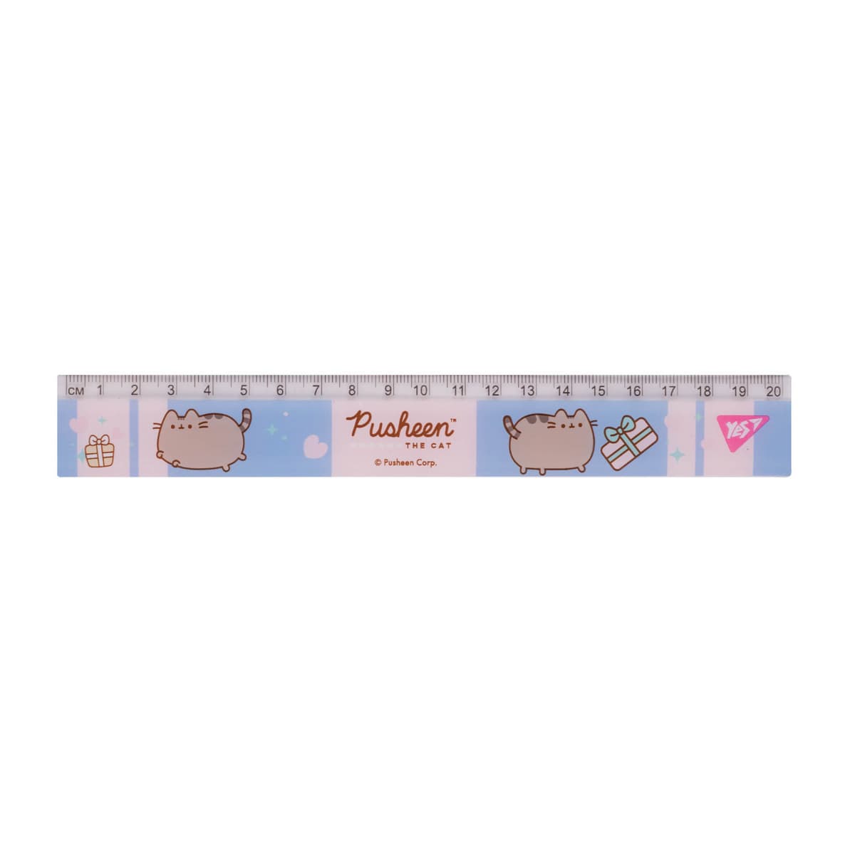 Лінійка пласт. 20см "Yes" Pusheen рожево-блакитна №370683 — фото 3