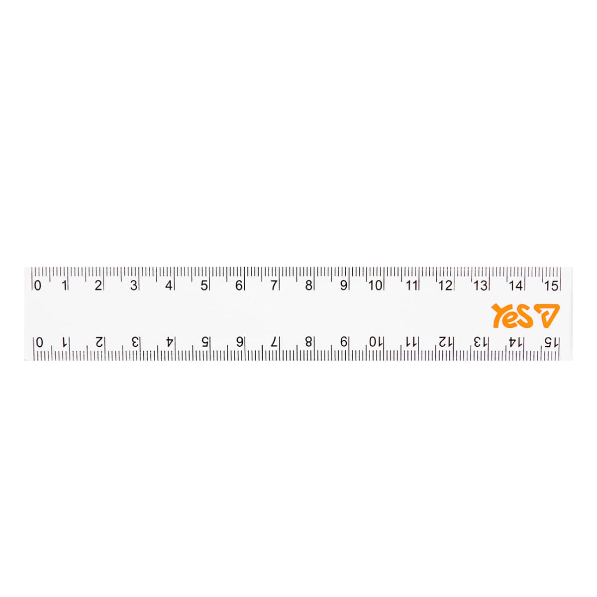 Лінійка пласт. 15см "Yes" Orange Line прозора №370729 — фото товару | Канцелярський Сад