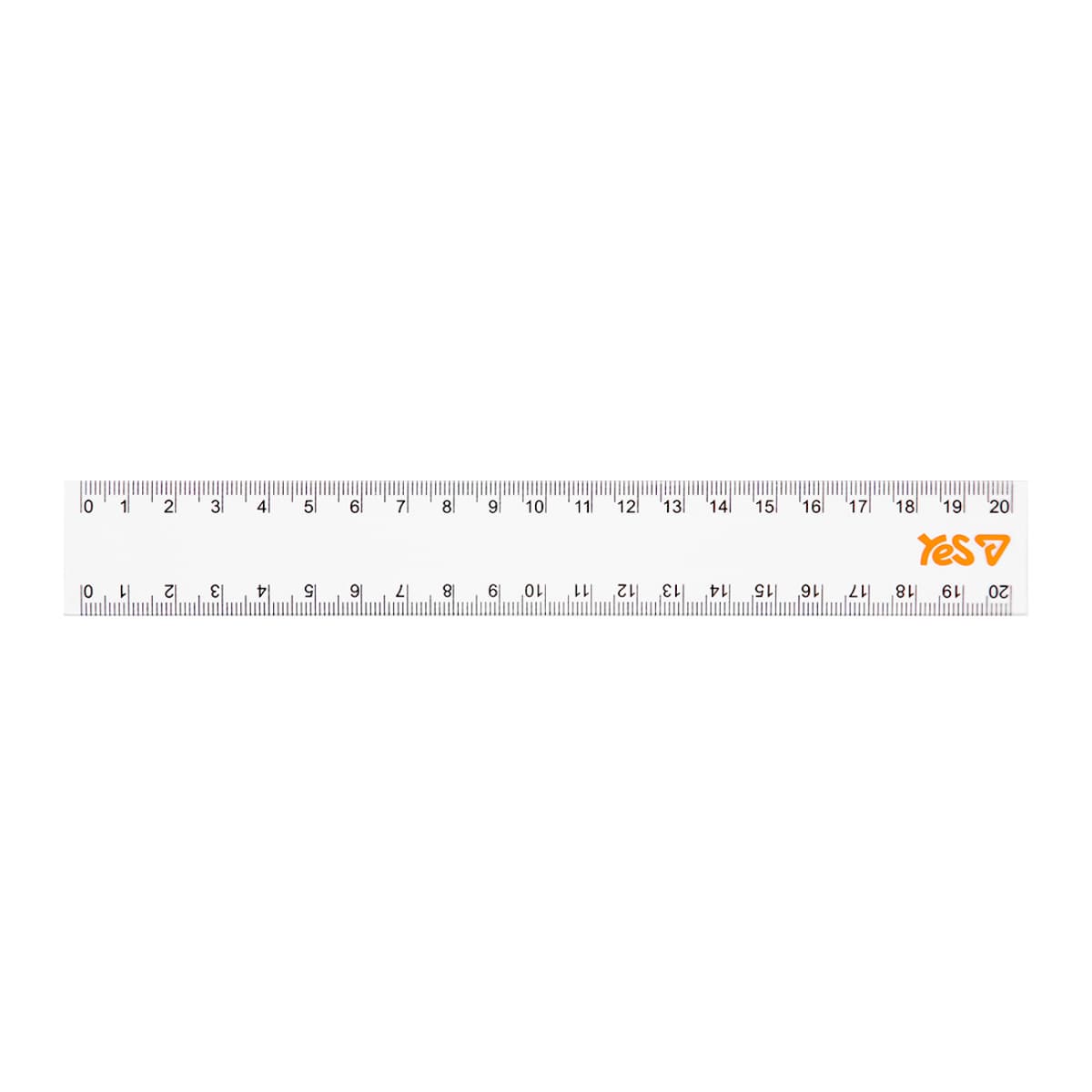 Лінійка пласт. 20см "Yes" Orange Line прозора №370731 — фото товару | Канцелярський Сад