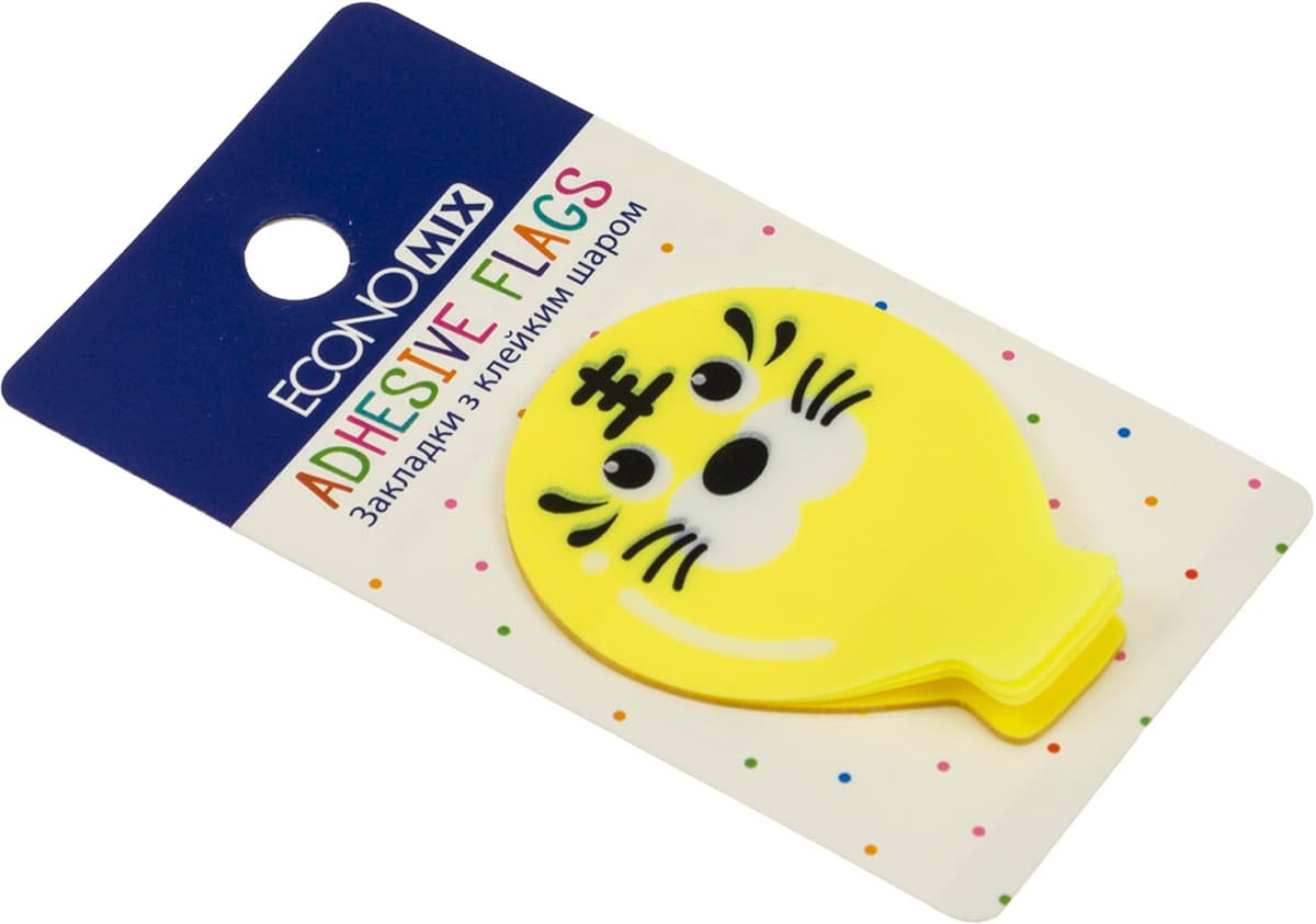 Стікери-закладки пласт. "Economix" Fun balloons 40х50мм 20шт асорті №E20967-01 — фото 8