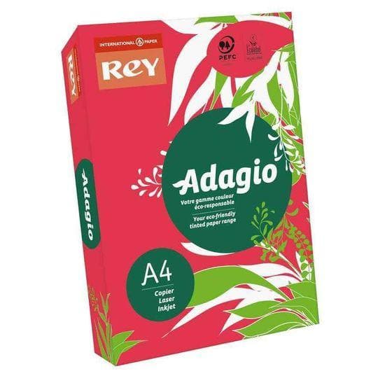 Папір кольор. А4 160г/м REY Adagio Red 22 (червоний) — купити | Канцелярський Сад