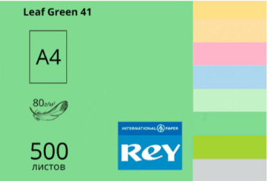 Папір кольор. А4 80г/м середн. REY Adagio Leaf Green 41 (зелений лист) — купити | Канцелярський Сад