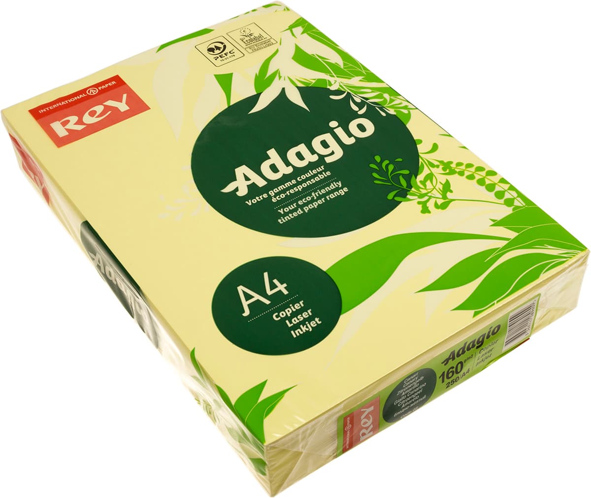 Папір кольор. А4 160г/м паст. REY Adagio Canary 03/49 (світло-жовтий) — купити | Канцелярський Сад
