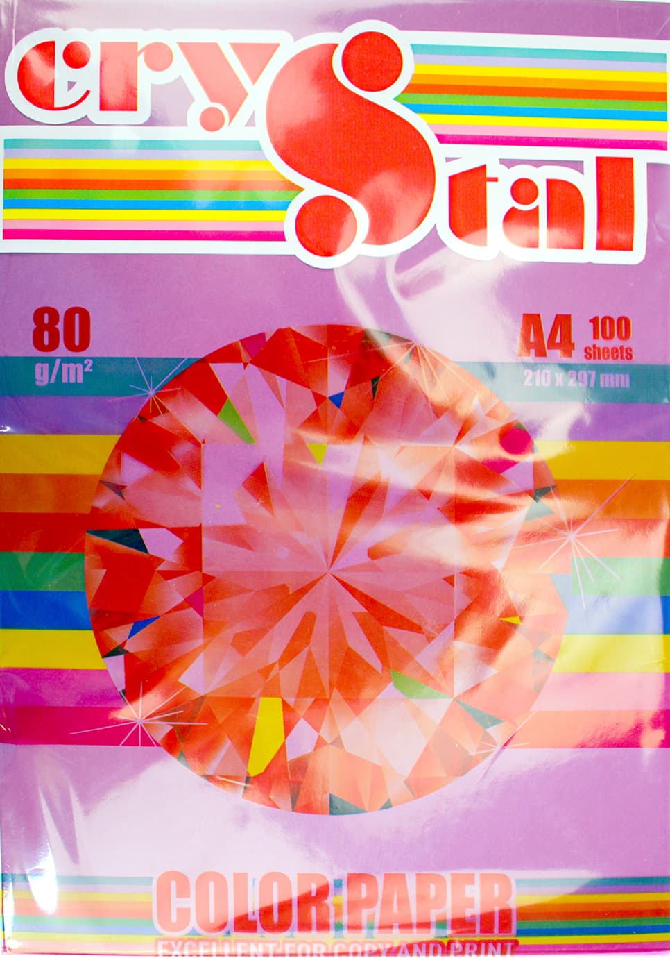 Папір кольор. А4 80г/м темн. Crystal Color Paper Raspberry 44A (т.-малиновий) — купити | Канцелярський Сад