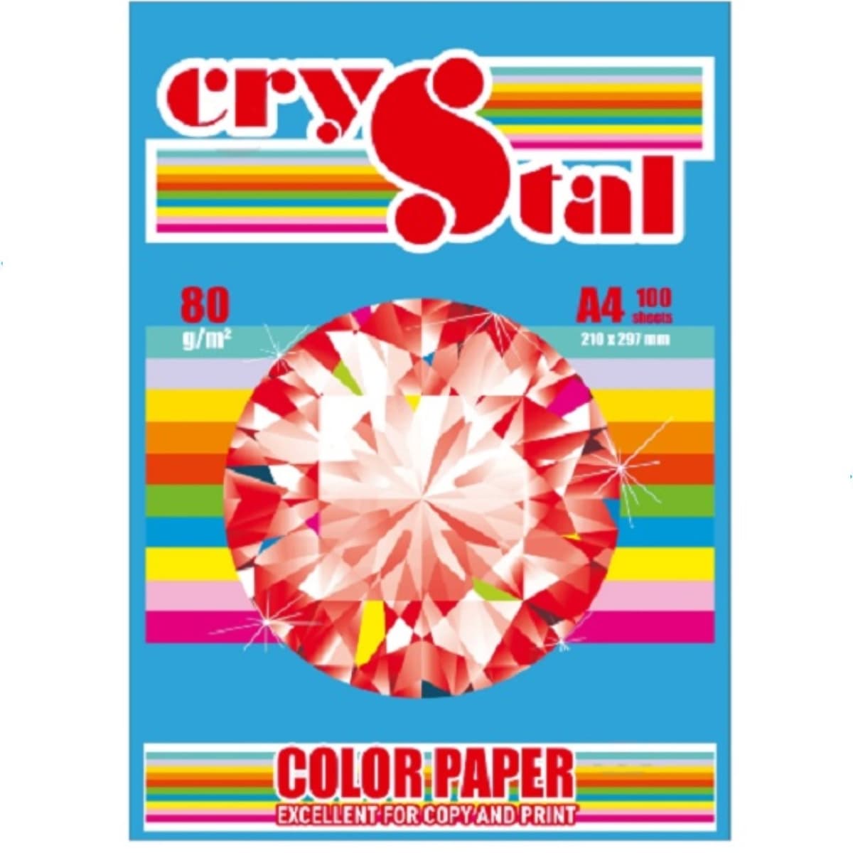 Папір кольор. А4 80г/м інт. Crystal Color Turquoise 220 (синій) — купити | Канцелярський Сад