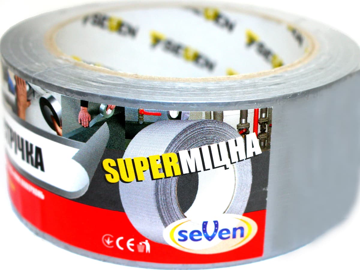 Стрічка клейка армована "seVen" 50ммх25м металік №1114 — фото 3