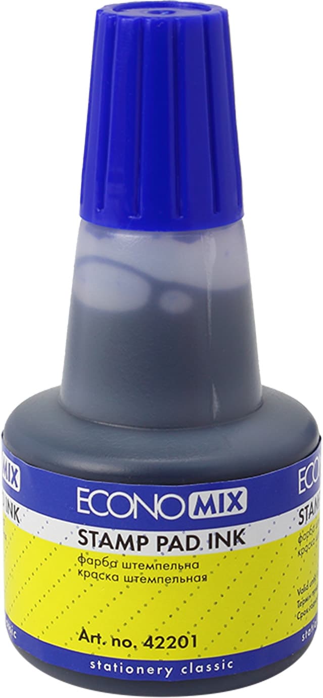 Штемпельна фарба "Economix" №E42201-02 30мл син. — купити | Канцелярський Сад