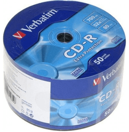 CD-R Verbatim 52x 700mb extra bulk(50)(600)Wrap — фото товару | Канцелярський Сад