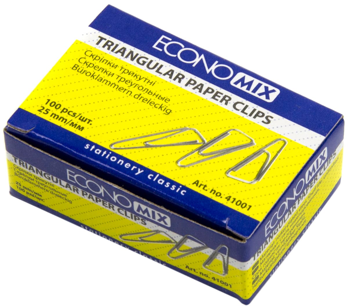 Скріпки "Economix" №Е41001 25мм (100шт) трикут. — купити | Канцелярський Сад