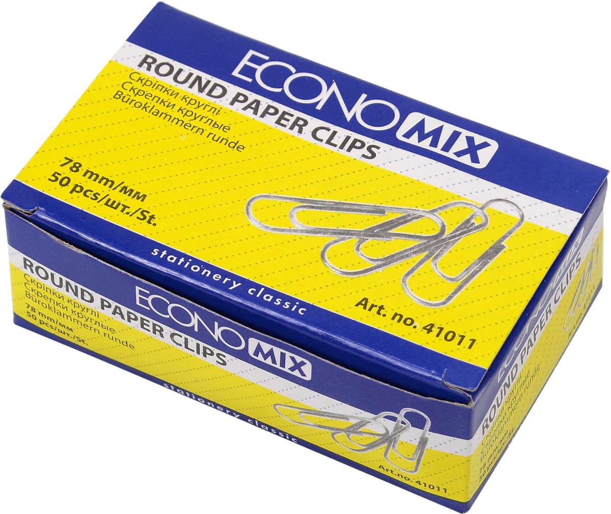 Скріпки "Economix" №Е41011 78мм (50шт) круг. з насічкою — купити | Канцелярський Сад