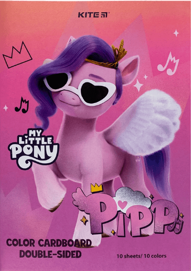 Картон кольор. А4 двостор.10арк./ 10кольор. Little Pony №LP24-255/Kite — купити | Канцелярський Сад