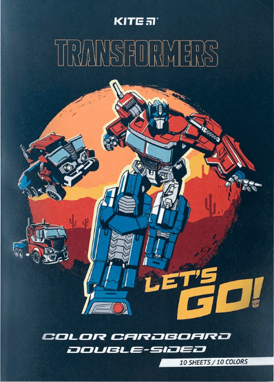 Картон кольор. А4 двостор.10арк./ 10кольор. Transformers №TF24-255/Kite — купити | Канцелярський Сад
