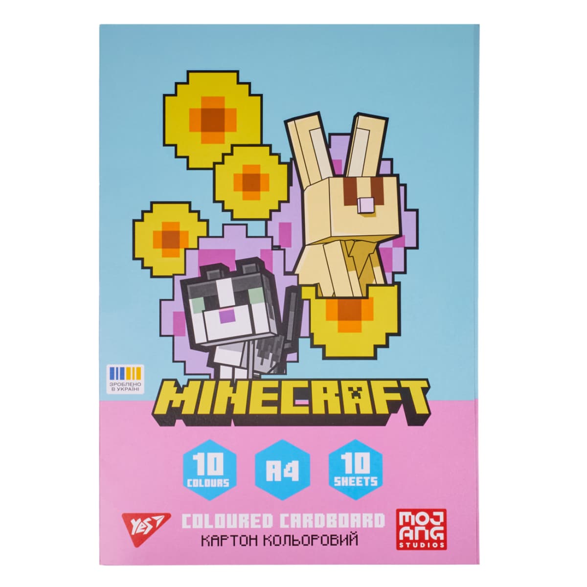Картон кольор. А4 одностор.10арк./10кольор. Minecraft.Spring №955459/Yes — купити | Канцелярський Сад