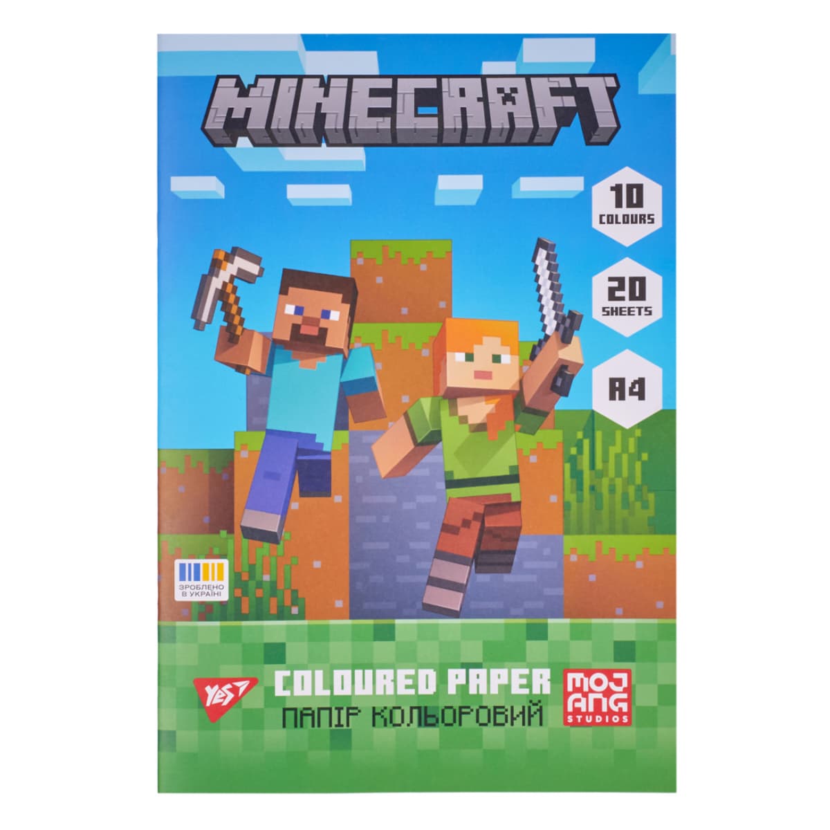 Папір кольор. А4 20арк./10кольор. Minecraft №955457/Yes — купити | Канцелярський Сад