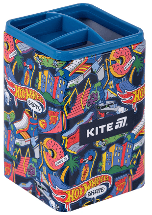 Стакан для ручок "Kite" №HW25-105 квадр. Hot Wheels — фото товару | Канцелярський Сад