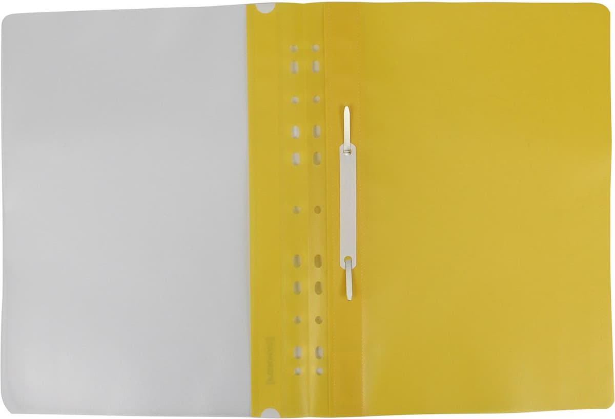 Папка-швидкозш. "Economix Light" №E38504-05 А4 з прозор.верхом,з перфор.,апельс.,жовта — фото 3
