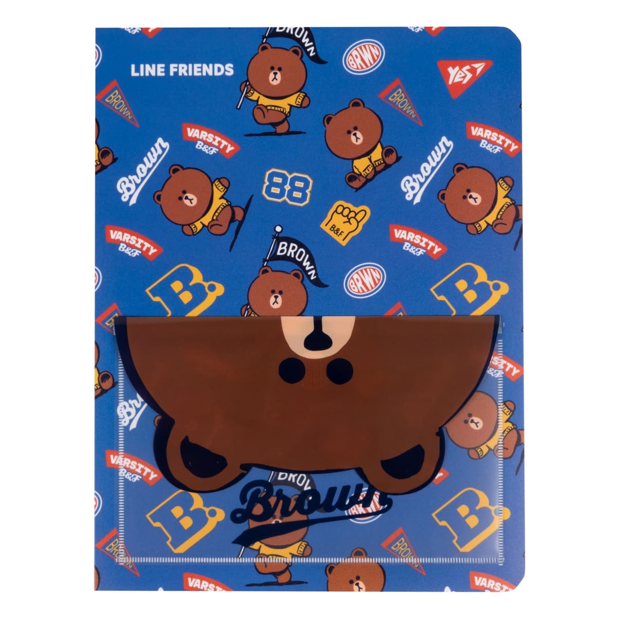 Папка "Yes" №492109 А4 з 20ф. "Line Friends. Brown" з кишенею — купити | Канцелярський Сад