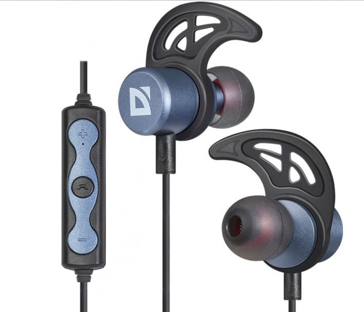 Навушники вакуумні Defender Free Motion B685 BT з регулятором гучності metal-blue+мікрофон — купити | Канцелярський Сад