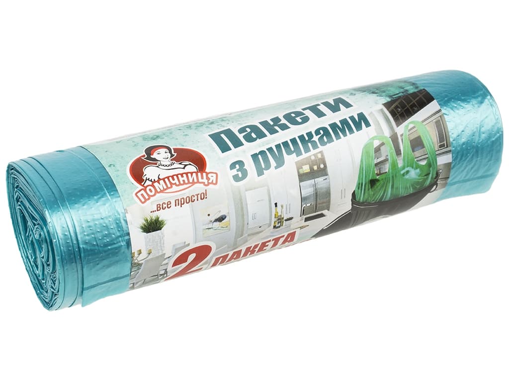 Пакети для сміття "Помічниця" 60л 20шт з ручками №9021 — купити | Канцелярський Сад