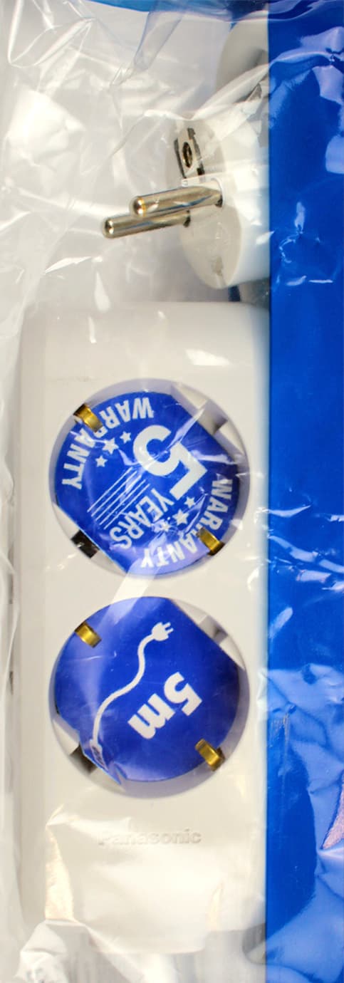 Подовжувач "Panasonic" 2гнізда 5м+зазем. захисні шторки 16A сірий №WLTB0425-2GR — фото 3
