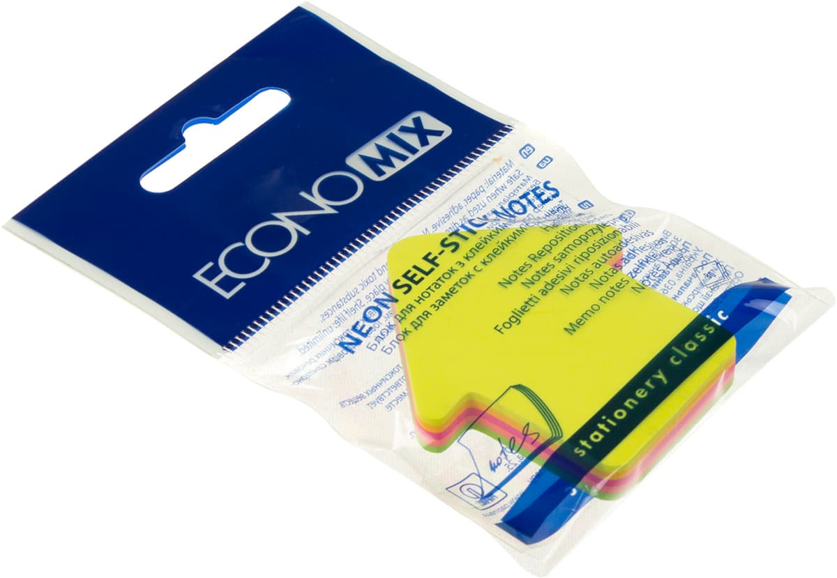 Блок/зам. липк. краєм 45х50мм 80арк. неон. мікс "Economix" Стріла №Е20951 — купити | Канцелярський Сад