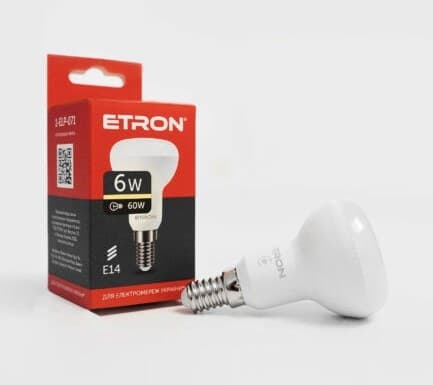 Лампа "Etron Light Power" LED 1-ELP-071 R50 6Вт.3000K E14 — купити | Канцелярський Сад