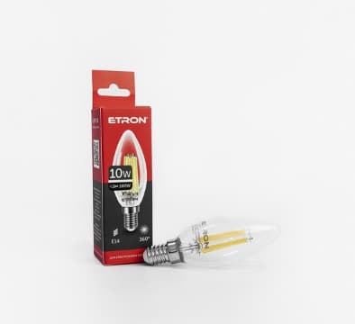 Лампа "Etron Filament Power" прозоре скло LED 1-EFP-118 C37 10Вт 4200K Е14 — купити | Канцелярський Сад