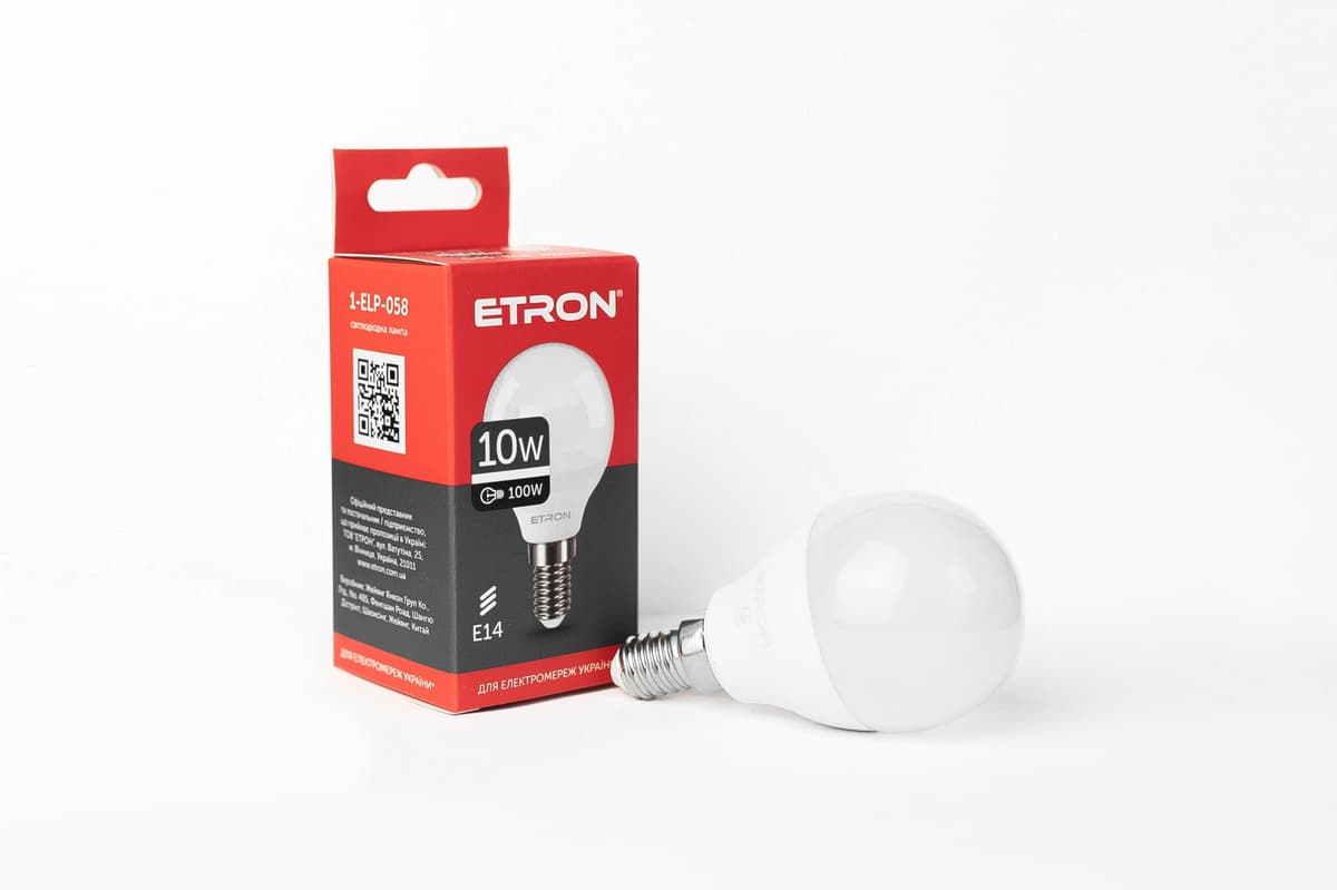 Лампа "Etron Light Power" LED 1-ELP-058 G45 10Вт 4000K E14 — купити | Канцелярський Сад