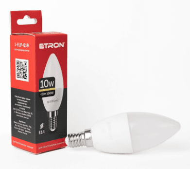 Лампа "Etron Light Power" LED 1-ELP-019 C37 10Вт 3000K Е14 — купити | Канцелярський Сад