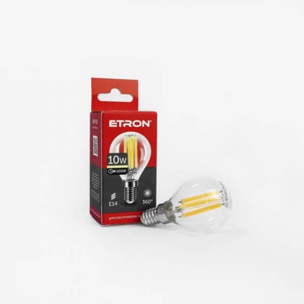Лампа "Etron Filament Power" прозоре скло LED 1-EFP-157 G45 10Вт 3000K Е14 — купити | Канцелярський Сад