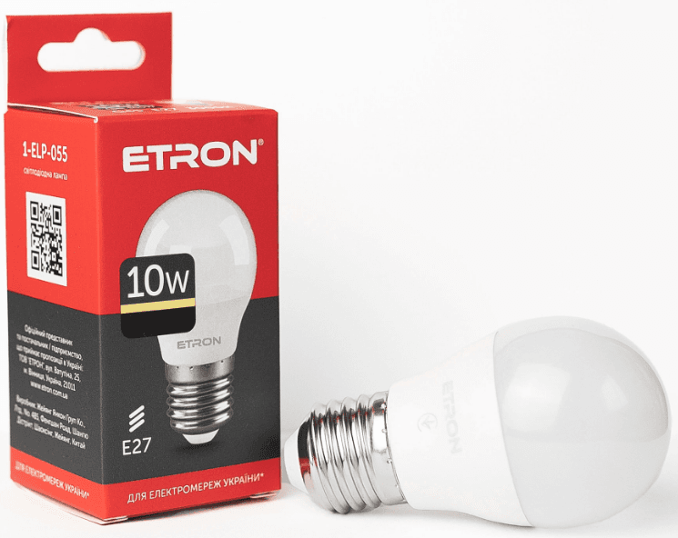 Лампа "Etron Light Power" LED 1-ELP-055 G45 10Вт 3000K E27 — купити | Канцелярський Сад