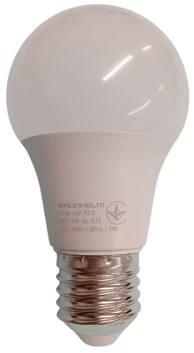 Лампа LED "Grunhelm" GEA60-7W-4K-E27 A60 7Вт 4000K Е27 700 Лм ,на акум. 1200mAh — купити | Канцелярський Сад